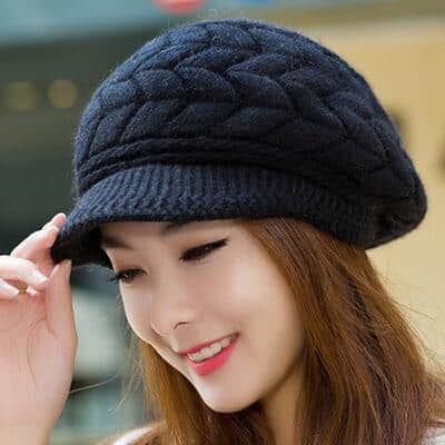 Chapeau casquette femme pour hiver Noir