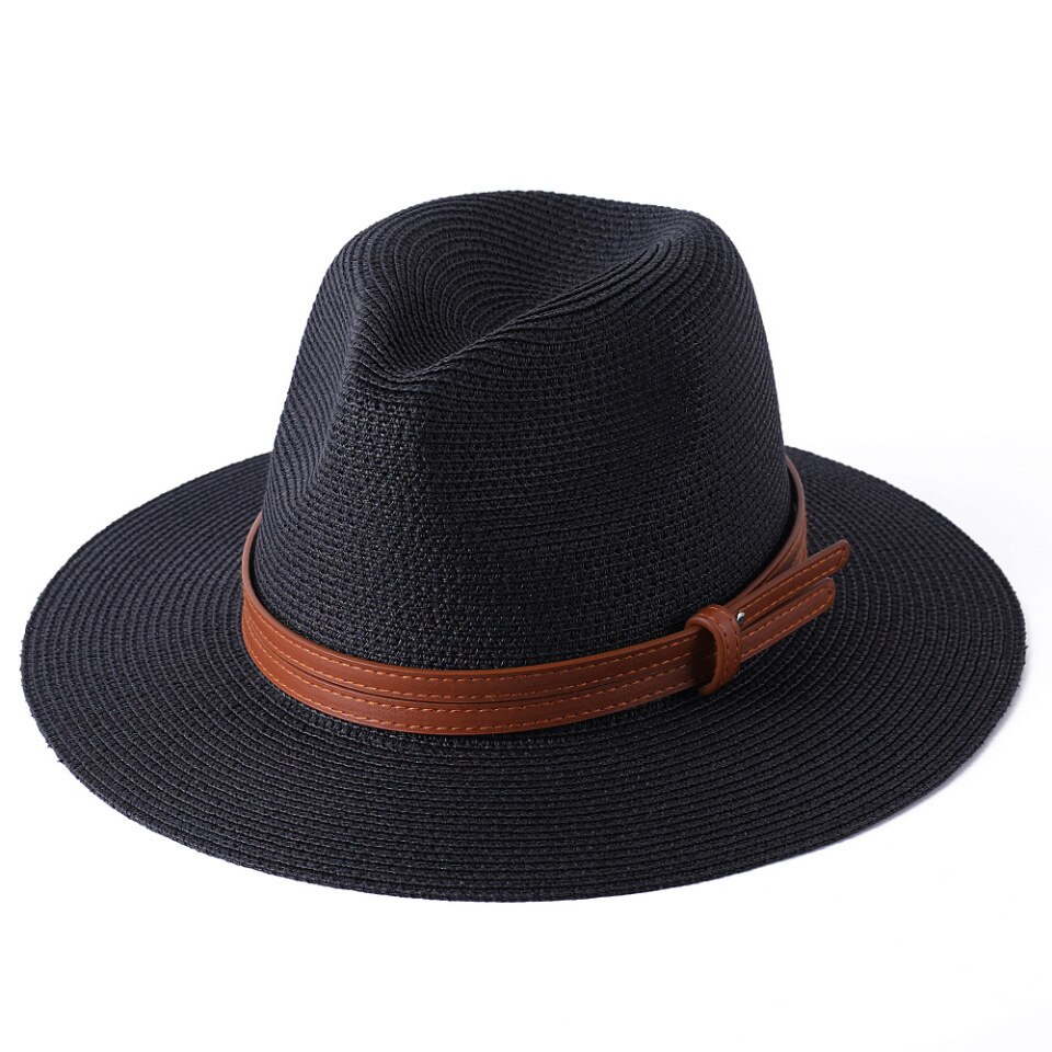 Chapeau Panama pour homme & femme Noir 56-58cm